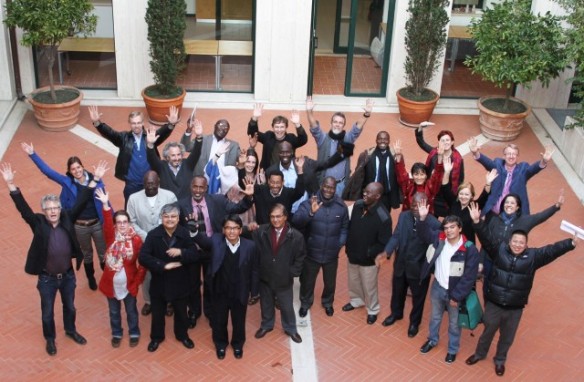 GRPI2 first project planning meeting, 6-10 February 2012, Rome, Italy. Jean is in the second row from the front, third from the left in the pink shirt. Credit S. Landersz/Bioversity International.